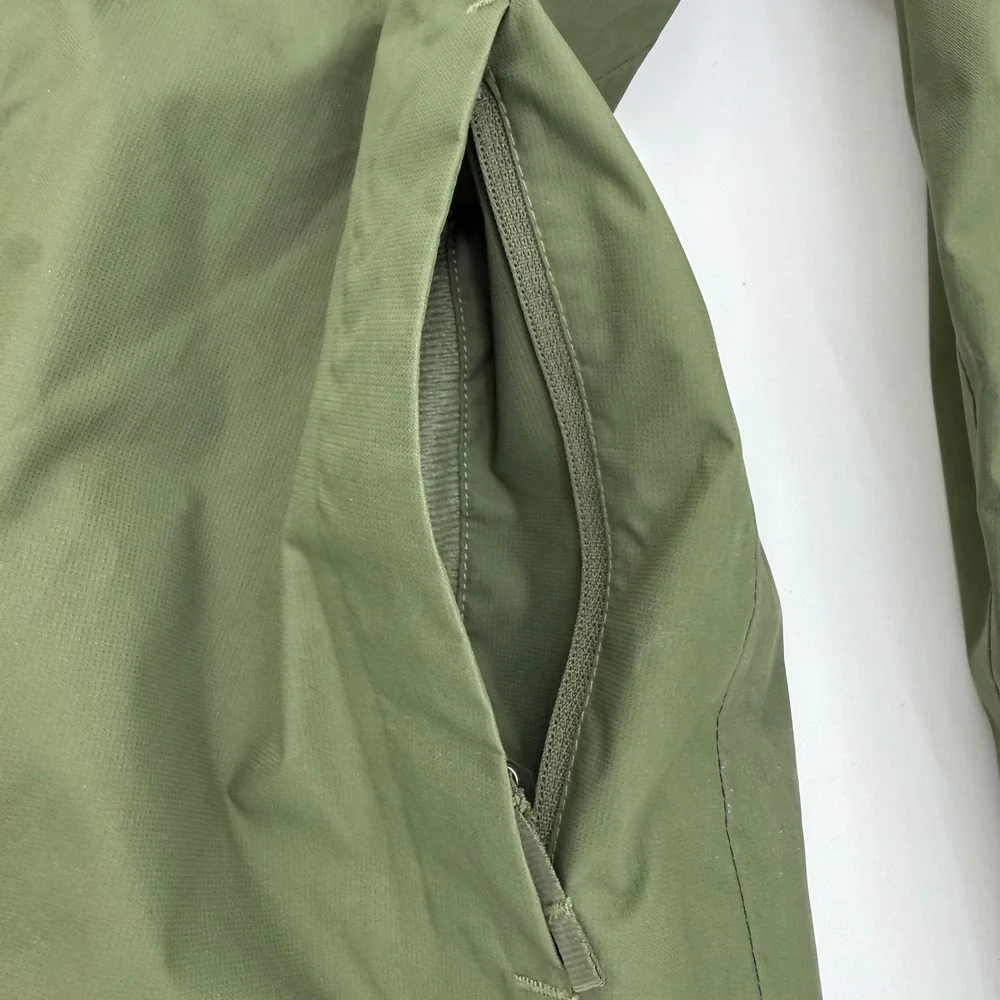The North Face Girls Large Green DryVent Hooded Rain Jacket Pink Lining L 14/16